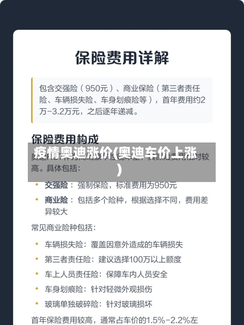 疫情奥迪涨价(奥迪车价上涨)