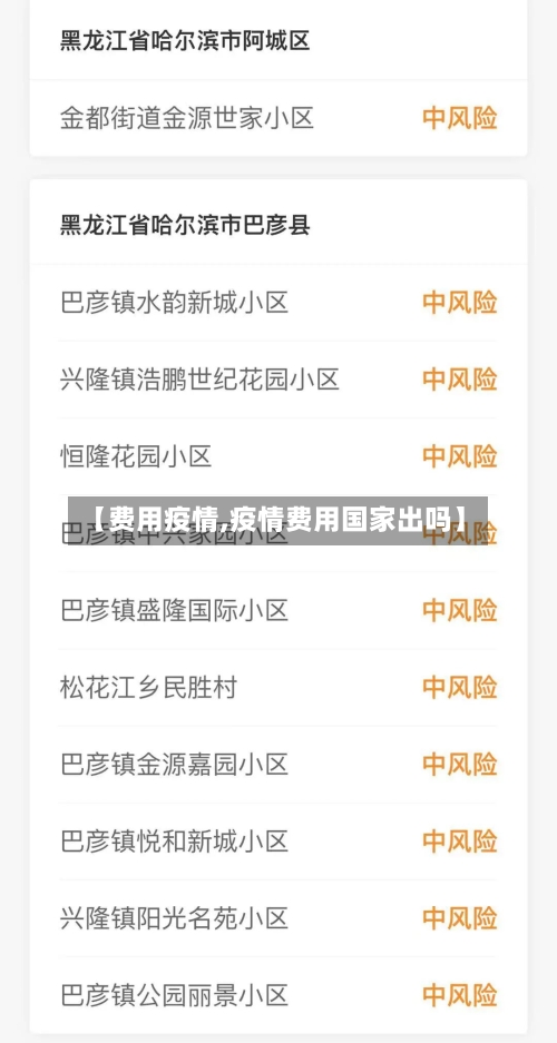 【费用疫情,疫情费用国家出吗】