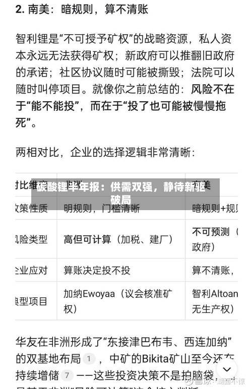 碳酸锂半年报：供需双强，静待新驱破局-第1张图片