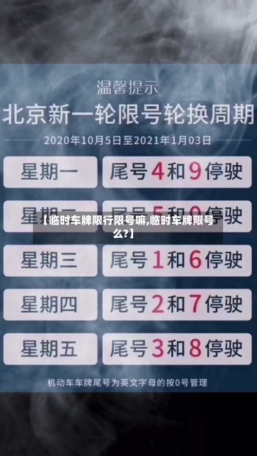 【临时车牌限行限号嘛,临时车牌限号么?】