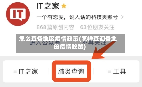 怎么查各地区疫情政策(怎样查询各地的疫情政策)