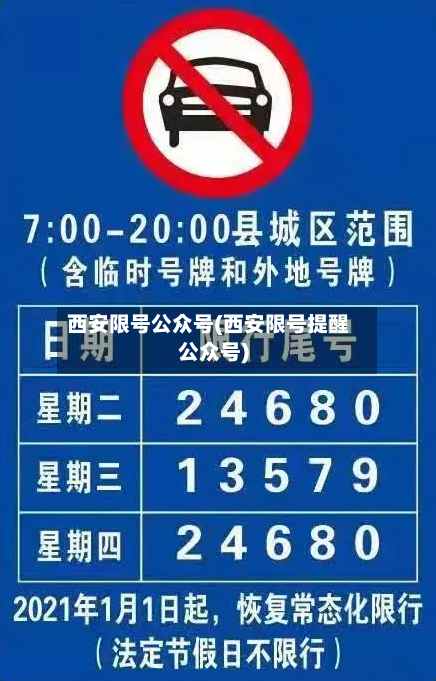 西安限号公众号(西安限号提醒公众号)