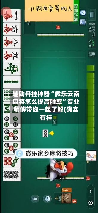 辅助开挂神器“微乐云南麻将怎么提高胜率”专业师傅带你一起了解(确实有挂