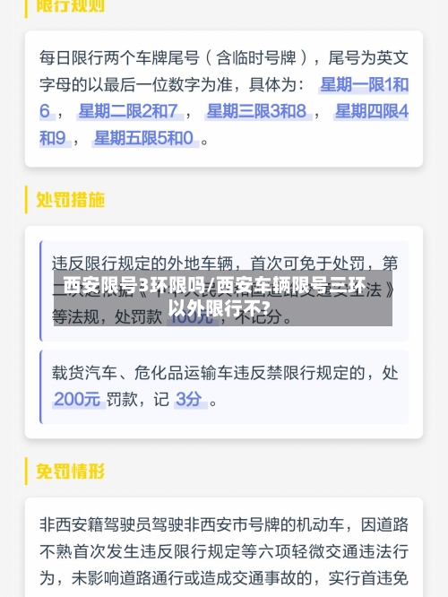 西安限号3环限吗/西安车辆限号三环以外限行不?