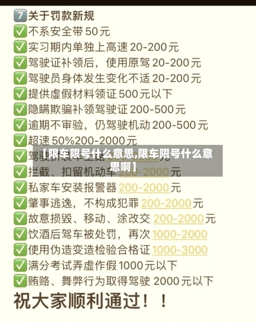 【限车限号什么意思,限车限号什么意思啊】