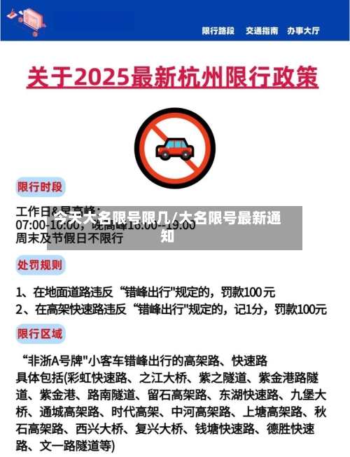今天大名限号限几/大名限号最新通知