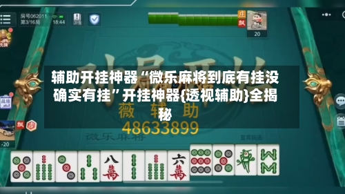 辅助开挂神器“微乐麻将到底有挂没确实有挂”开挂神器{透视辅助}全揭秘
