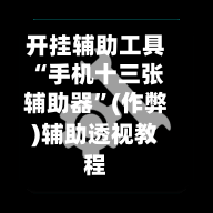 开挂辅助工具“手机十三张辅助器”(作弊)辅助透视教程