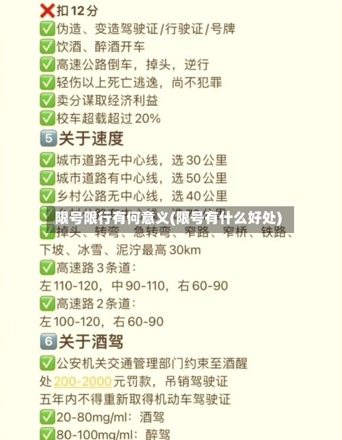 限号限行有何意义(限号有什么好处)