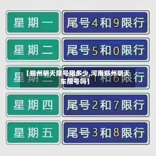 【郑州明天限号限多少,河南郑州明天车限号吗】