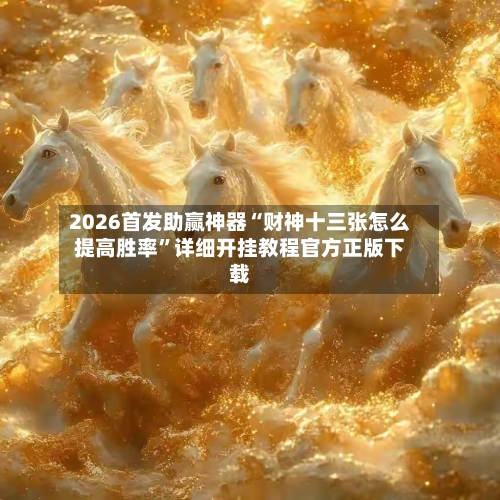 2026首发助赢神器“财神十三张怎么提高胜率”详细开挂教程官方正版下载