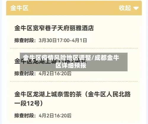 金牛区疫情风险地区调整/成都金牛区详细预报