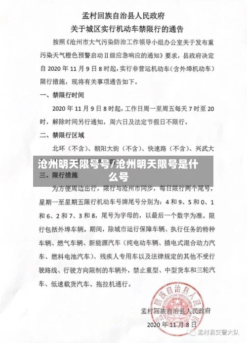 沧州明天限号号/沧州明天限号是什么号