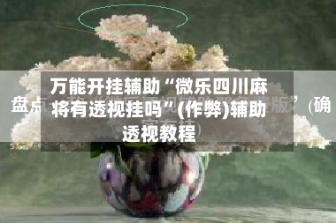 万能开挂辅助“微乐四川麻将有透视挂吗”(作弊)辅助透视教程