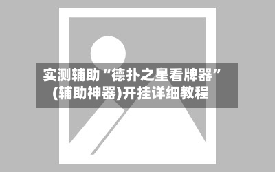 实测辅助“德扑之星看牌器”(辅助神器)开挂详细教程