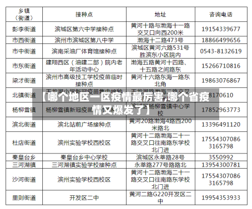 【哪个地区一区疫情最厉害,哪个省疫情又爆发了】
