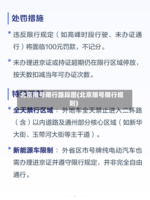 北京限号限行路段图(北京限号限行规则)