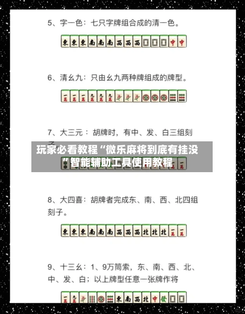 玩家必看教程“微乐麻将到底有挂没”智能辅助工具使用教程