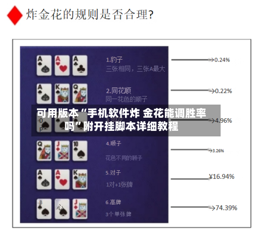 可用版本“手机软件炸 金花能调胜率吗”附开挂脚本详细教程