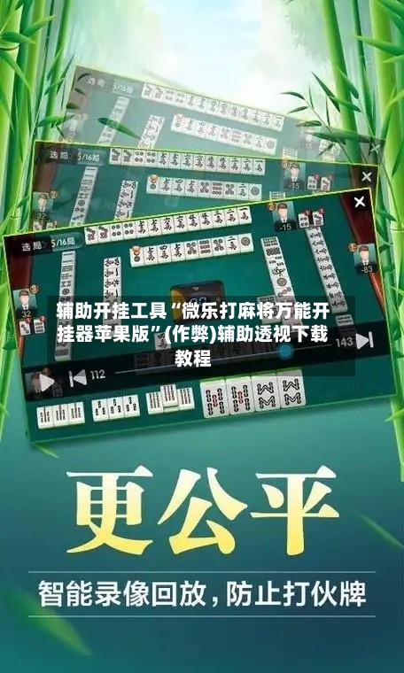 辅助开挂工具“微乐打麻将万能开挂器苹果版”(作弊)辅助透视下载教程