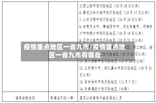 疫情重点地区一省九市/疫情重点地区一省九市有哪些