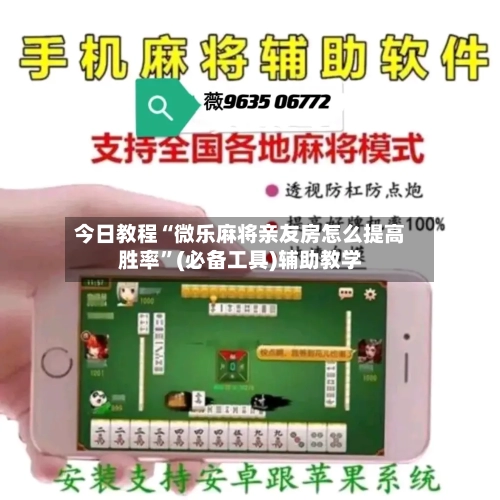 今日教程“微乐麻将亲友房怎么提高胜率”(必备工具)辅助教学