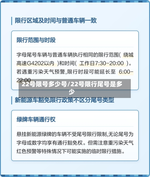 22号限号多少号/22号限行尾号是多少
