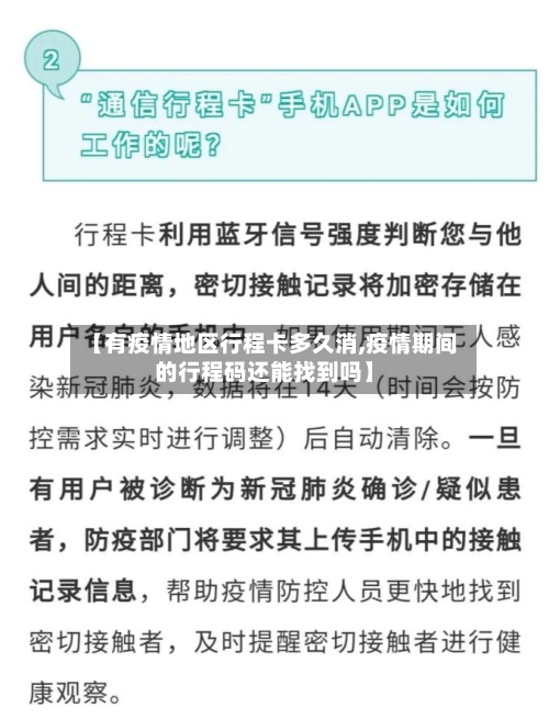 【有疫情地区行程卡多久消,疫情期间的行程码还能找到吗】